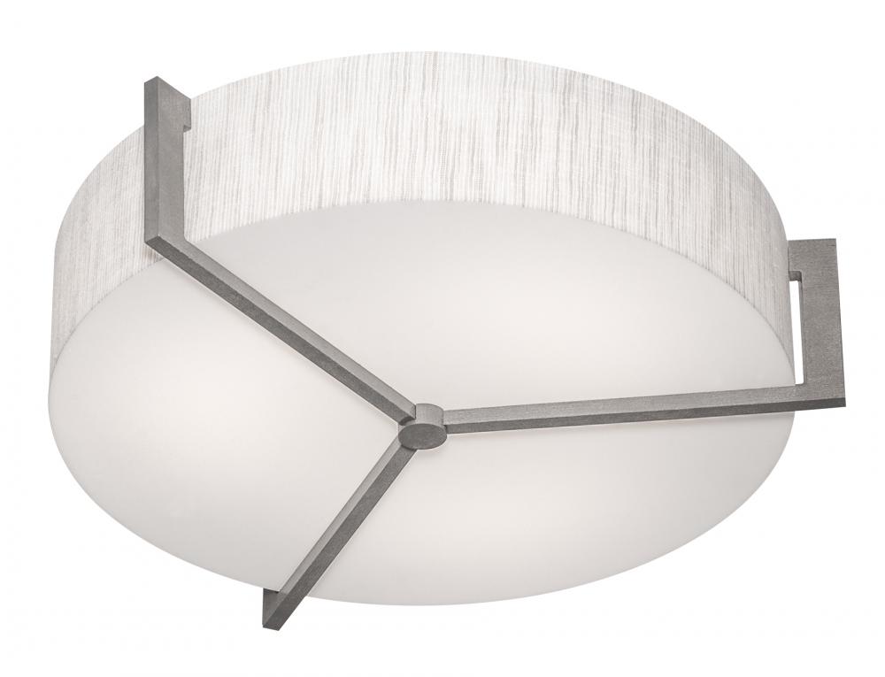 Apex 17'' LED Ceiling - Weathered Grey Finish - Jute Shade