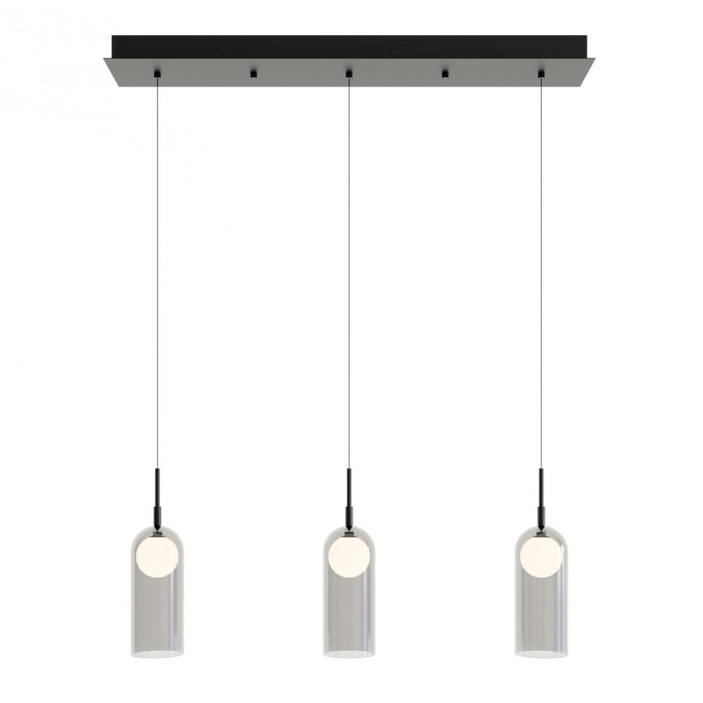 Kiran 3 Light Linear Pendant MB 120V,BK