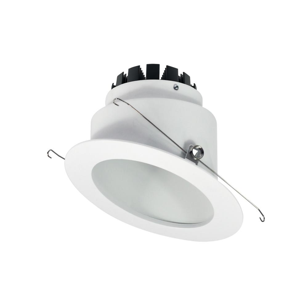 6" Marquise III Round Slope Reflector, 1200lm, 2700K, Flood Optic, White Reflector/White Flange