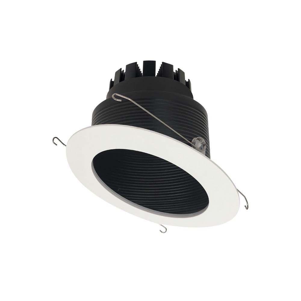 6" Marquise III Round Slope Baffle, 900lm, 4000K, Flood Optic, Black Baffle/White Flange