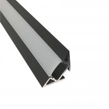Nora NATL-C28B - 4-ft Corner Channel, Black (Plastic Diffuser and End Caps Included)