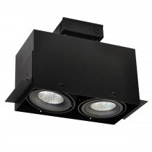 Nora NMRTLG-12D6L1935SB - LED Trimless 2-Head MLS Housing, 30W / 2100lm per Head, 3500K, 16-Degrees Spot, Black, 120-277V