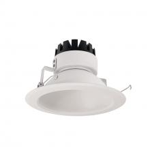 Nora NRM3-61L130FWW - 6" Marquise III Round Open Reflector, 900lm, 3000K, Flood Optic, White Reflector/White Flange