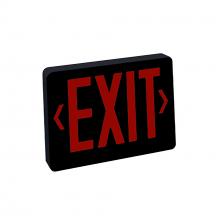 Nora NX-603-LED/BR - Thermoplastic LED Exit Sign, Battery Backup, Red Letters / Black Housing, Battery Backup