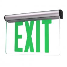 Nora NX-812-LEDGCA - Surface Adjustable LED Edge-Lit Exit Sign, Battery Backup, 6" Green Letters, Single Face / Clear