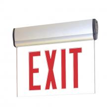 Nora NX-810-LEDRCA - Surface Adjustable LED Edge-Lit Exit Sign, AC only, 6" Red Letters, Single Face / Clear Acrylic,