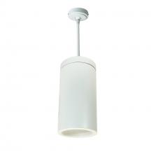 Nora NYLS3-6P1L135NP01WWW - 6" Sapphire III Pendant Mount White Cylinder, Matte Powder White Reflector/Matte Powder White