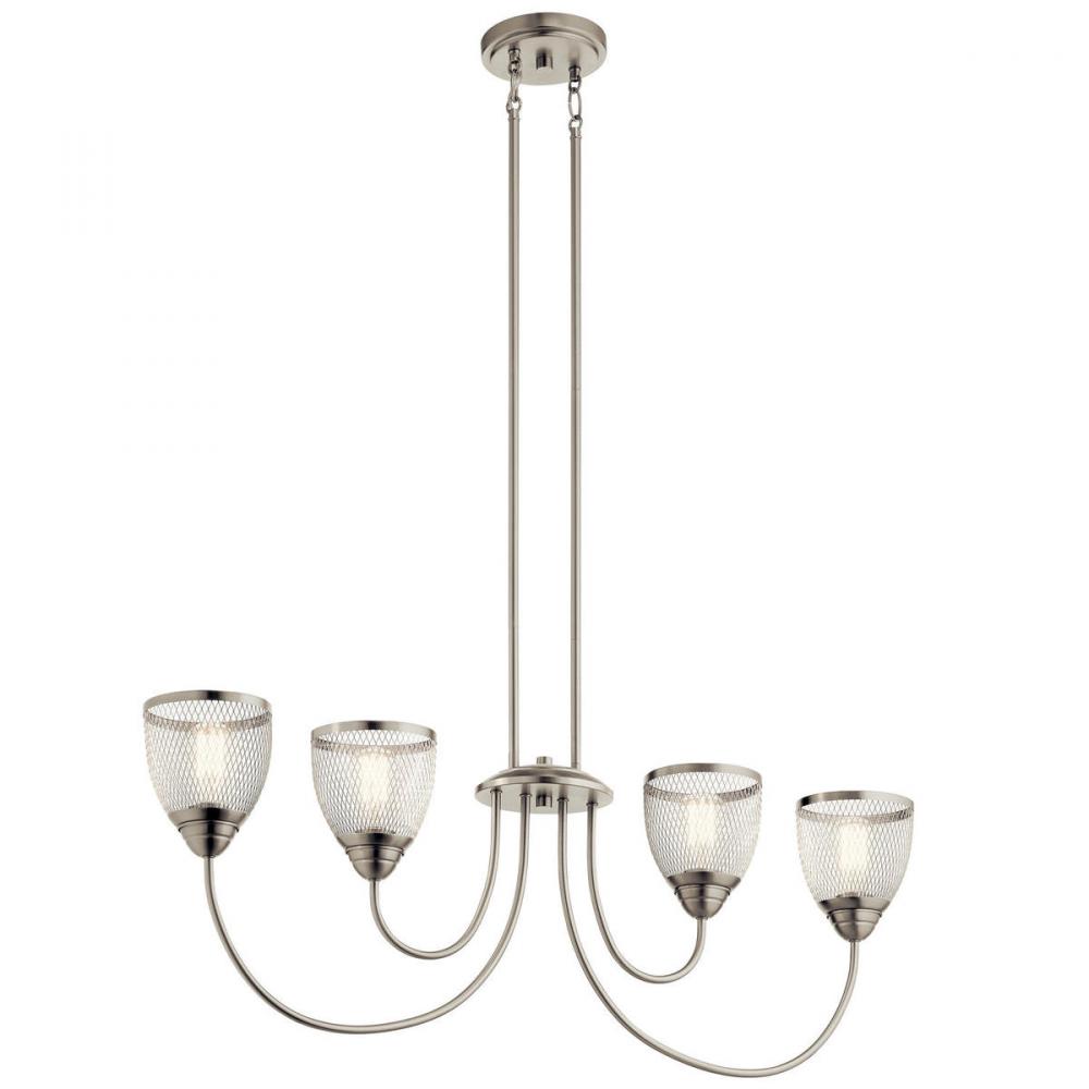 Voclain™ 4 Light Linear Chandelier Brushed Nickel