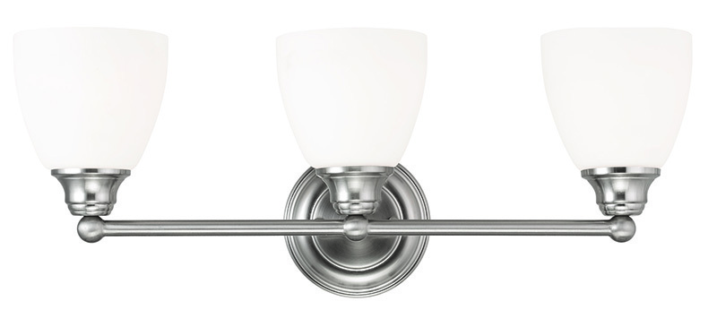 3 Light Brushed Nickel Bath Light