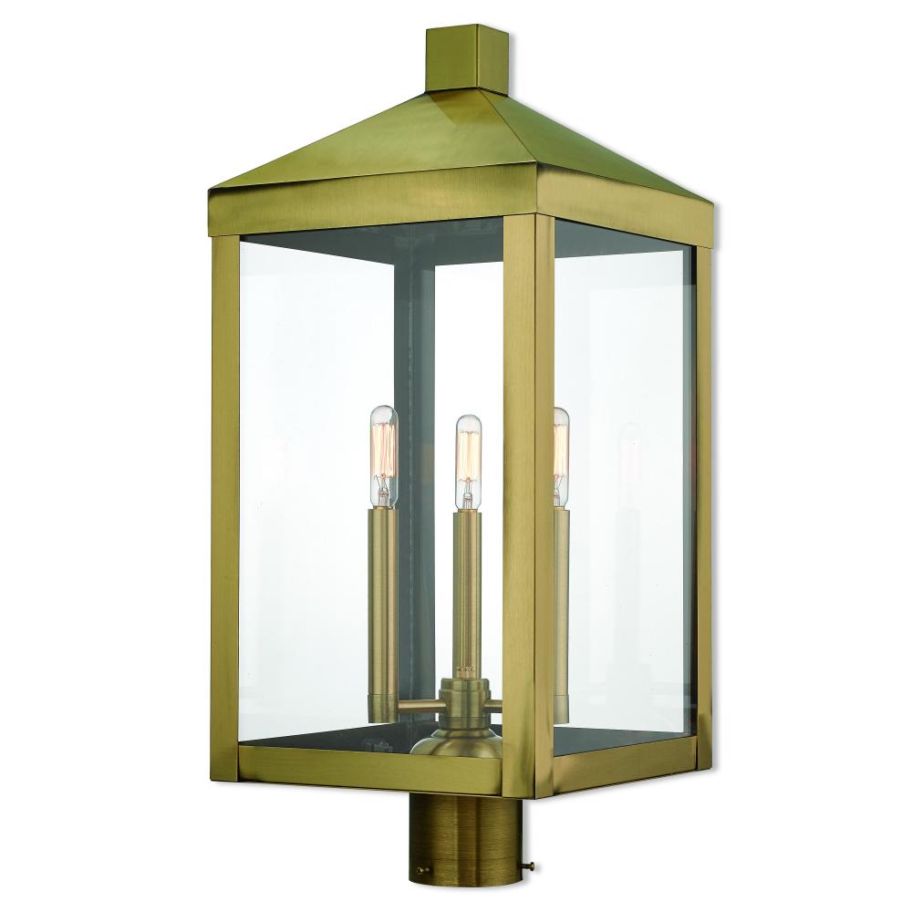 3 Lt AB Outdoor Post Top Lantern