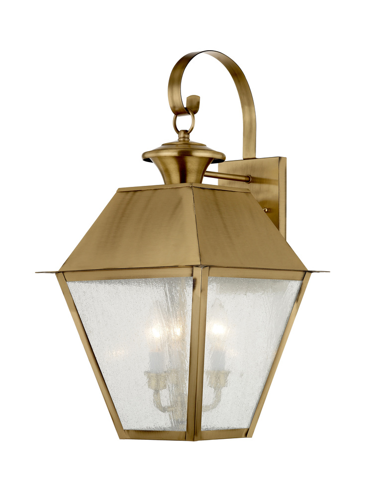 3 Light AB Outdoor Wall Lantern