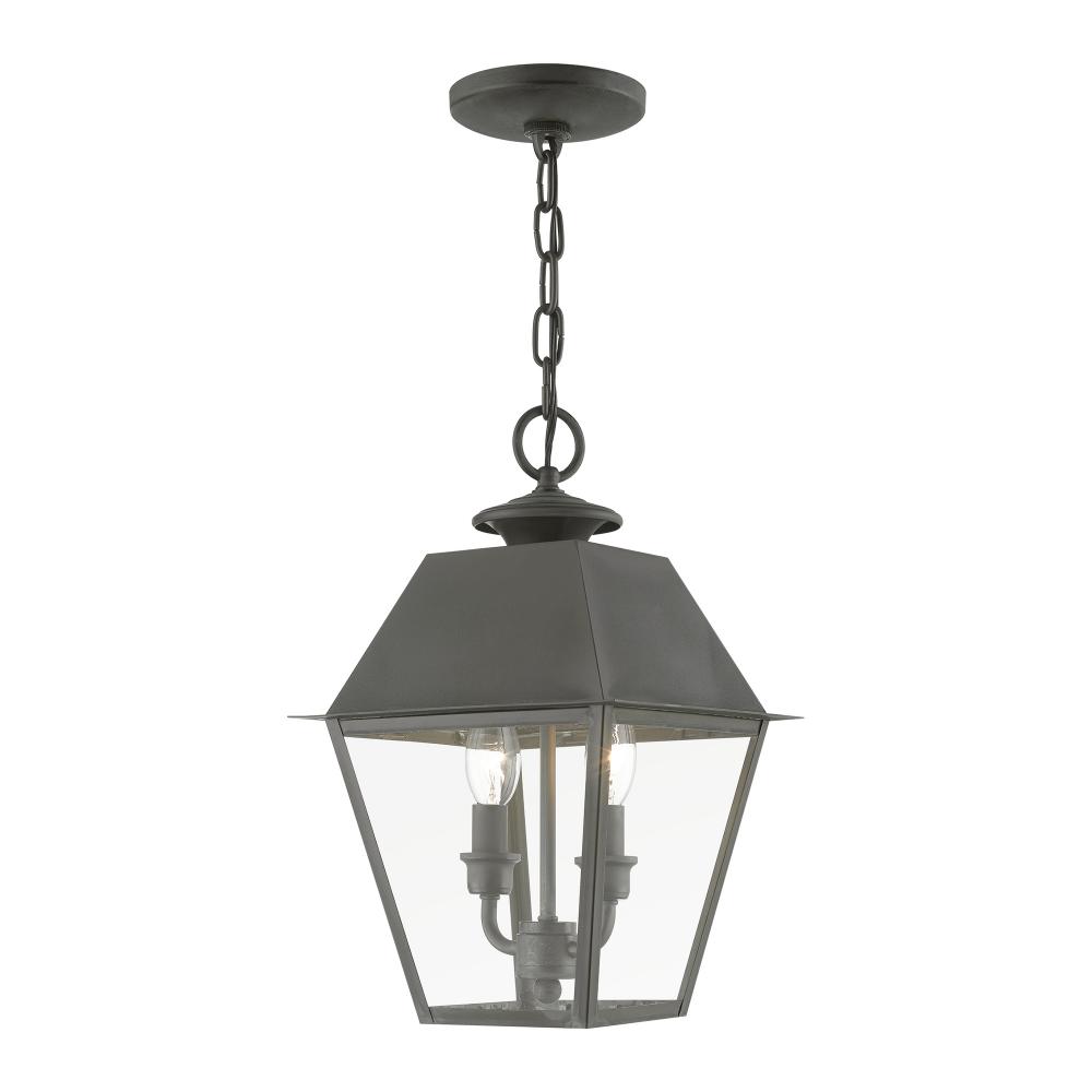 2 Light Charcoal Outdoor Medium Pendant Lantern