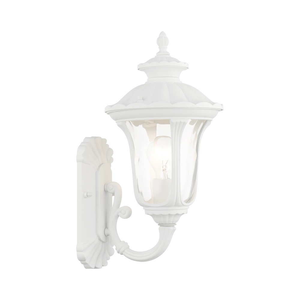 1 Lt Textured White Outdoor Wall Lantern