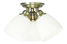 Livex Lighting 13664-01 - 3 Light Antique Brass Ceiling Mount