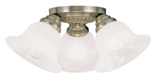 Livex Lighting 1529-01 - 3 Light Antique Brass Ceiling Mount