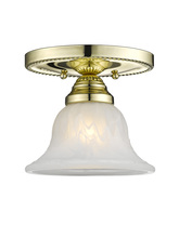 Livex Lighting 1530-02 - 1 Light Polished Brass Ceiling Mount