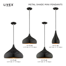 Livex Lighting 41174-68 - 1 Lt Shiny Black Mini Pendant