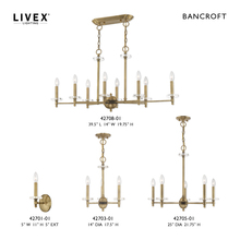Livex Lighting 42708-01 - 8 Lt Antique Brass Linear Chandelier