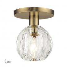 Livex Lighting 46320-08 - 1 Light Natural Brass Crystal Semi-Flush