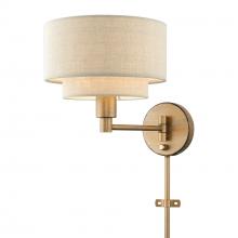 Livex Lighting 58880-48 - 1 Light Antique Gold Leaf Swing Arm Wall Lamp