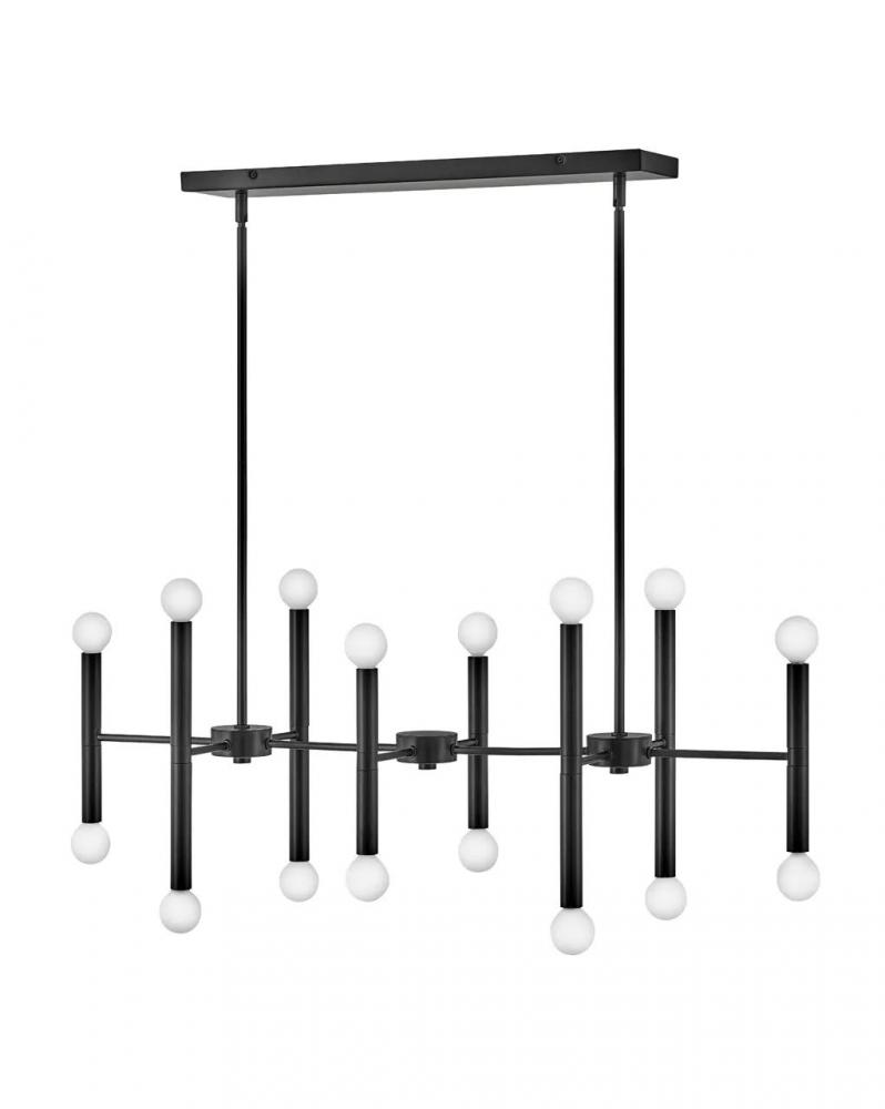 Large Sixteen Light Linear Chandelier