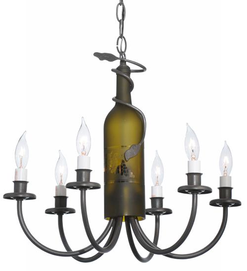 18"W Tuscan Vineyard 6 LT Wine Bottle Chandelier