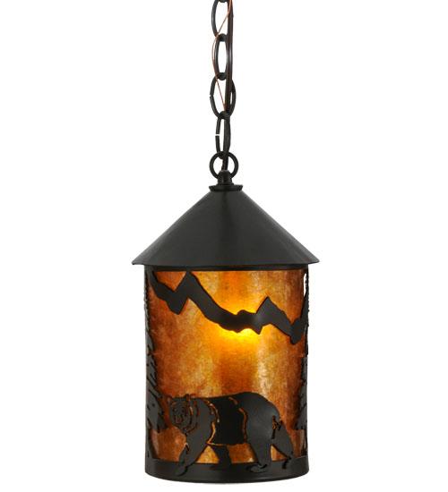 6" Wide Lone Bear Northwoods Mini Pendant