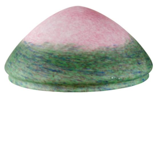 14.5"W PINK/GREEN PATE-DE-VERRE TRIANGLE SHADE