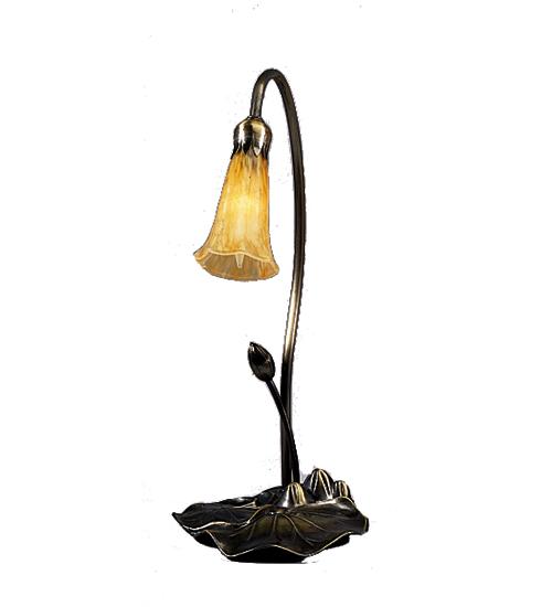 16" High Amber Tiffany Pond Lily Accent Lamp