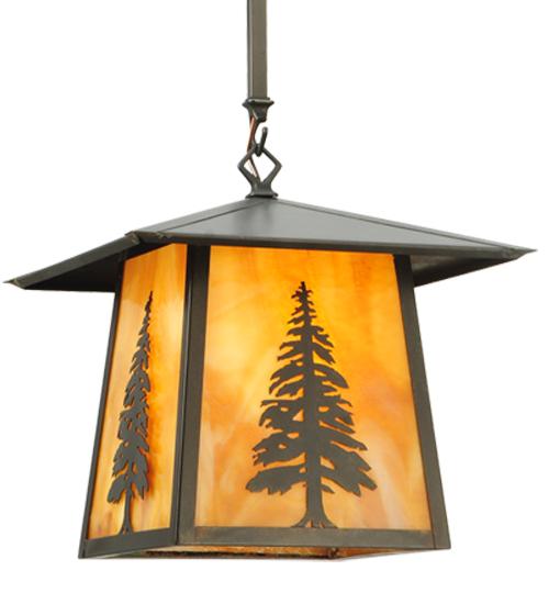 12"Sq Stillwater Tall Pine Pendant