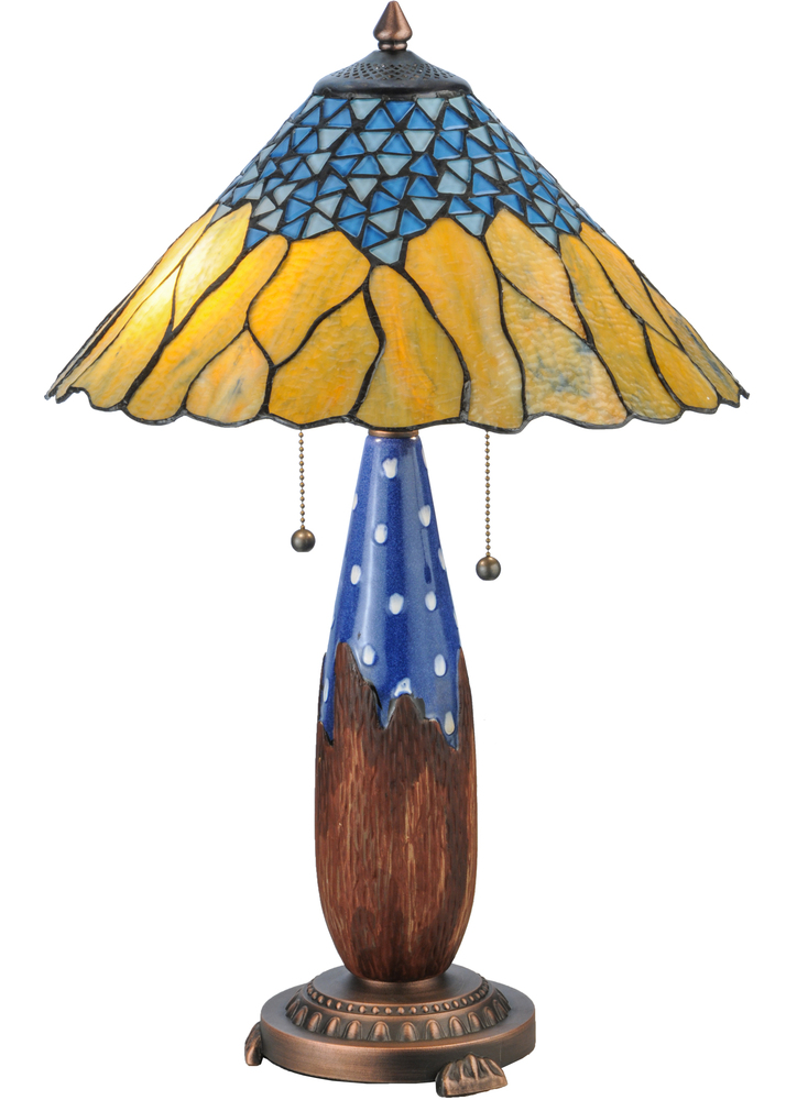 24.5"H Cristal Azul Table Lamp