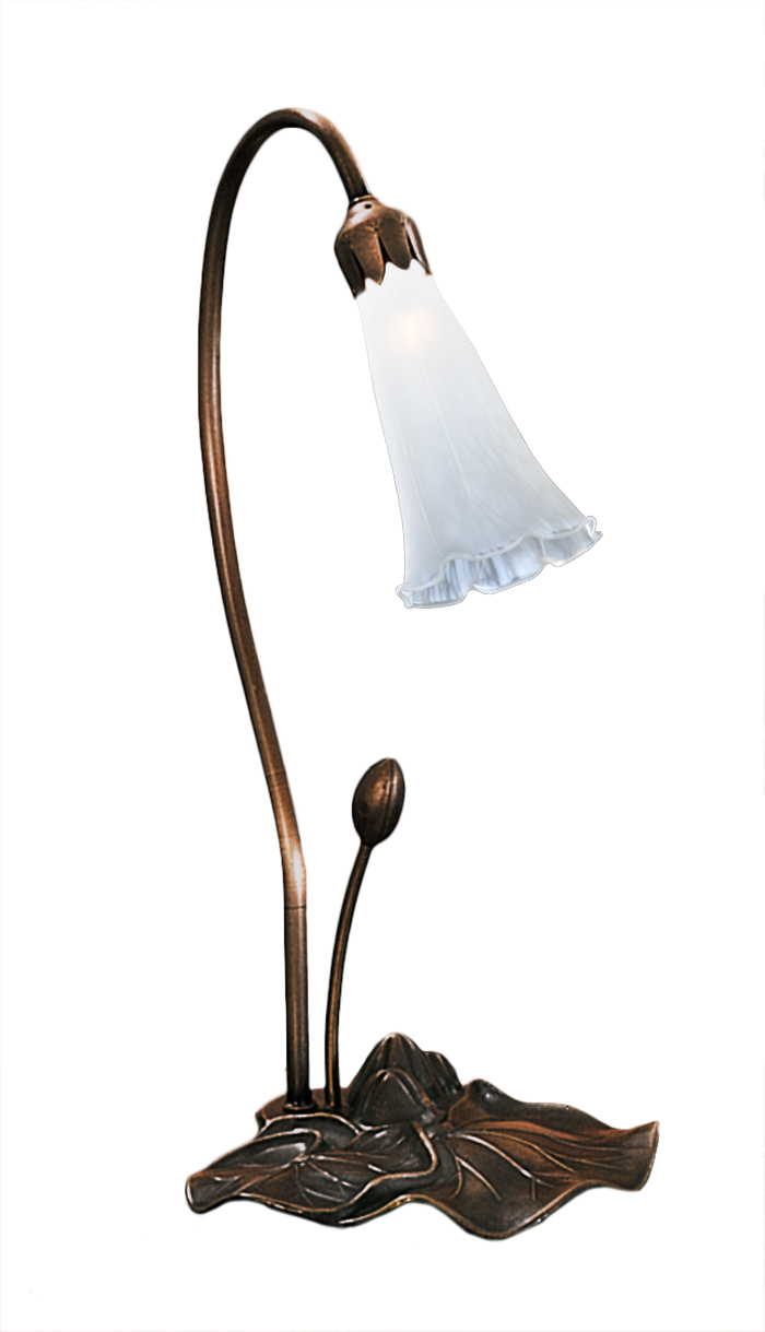 16" High White Tiffany Pond Lily Accent Lamp