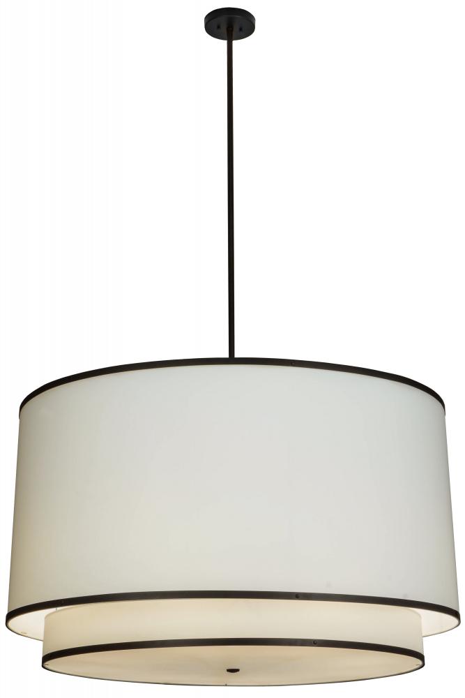 48"W Cilindro White 2 Tier Textrene Pendant