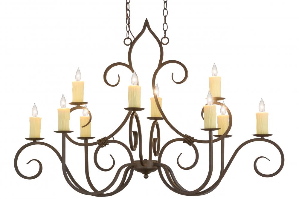 48"L Clifton 10 LT Oblong Chandelier