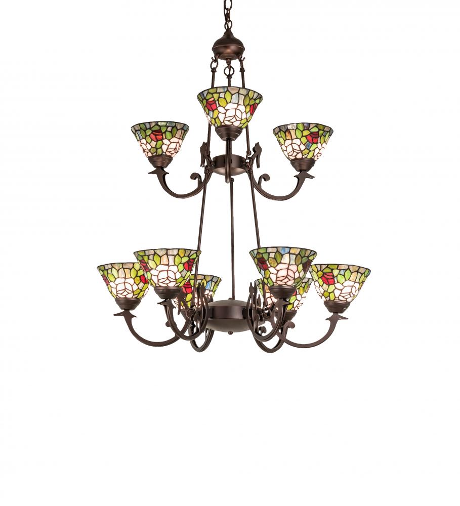 32" Wide Tiffany Roman 9 Light Chandelier