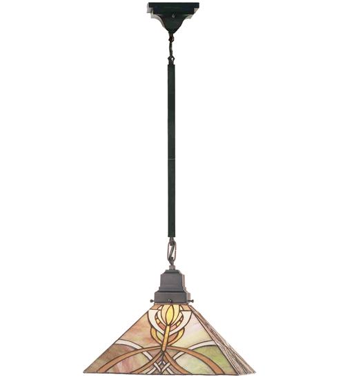 13"Sq Glasgow Bungalow Pendant.609