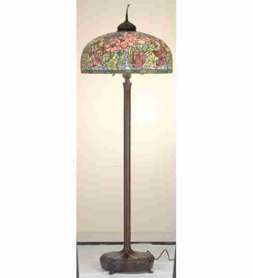 78" High Tiffany Oriental Poppy Floor Lamp