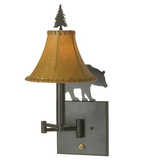 8"W Black Bear Swing Arm Wall Sconce