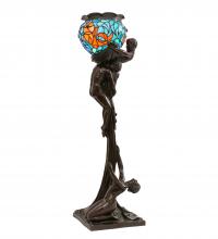Meyda Blue 10708 - 35" High Lovers' Trangle W/Tiffany Goldfish Table Lamp