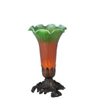 Meyda Blue 11235 - 8"H Amber/Green Pond Lily Accent Lamp
