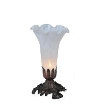 Meyda Blue 11259 - 8" High White Tiffany Pond Lily Victorian Accent Lamp