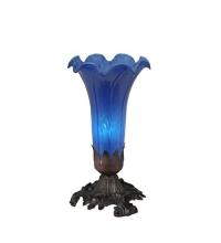 Meyda Blue 11262 - 8" High Blue Tiffany Pond Lily Victorian Accent Lamp