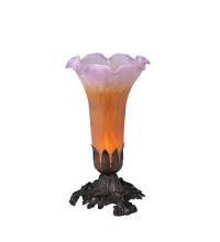 Meyda Blue 11295 - 8"H Amber/Purple Tiffany Pond Lily Accent Lamp