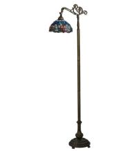 Meyda Blue 119648 - 60.5"H Tiffany Hanginghead Dragonfly Bridge Arm Floor Lamp