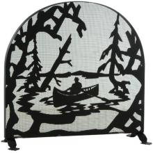 Meyda Blue 124963 - 35" Wide X 34.5" High Canoe At Lake Arched Fireplace Screen