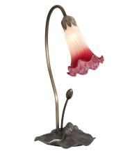 Meyda Blue 12517 - 16" High Pink/White Tiffany Pond Lily Accent Lamp