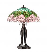 Meyda Blue 126904 - 30" High Tiffany Cabbage Rose Table Lamp