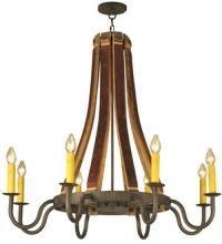 Meyda Blue 132914 - 44"W Barrel Stave Madera 8 LT Chandelier