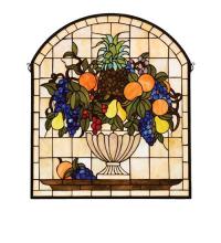 Meyda Blue 13297 - 25"W X 29"H Fruitbowl Stained Glass Window