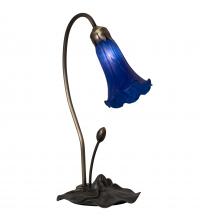 Meyda Blue 13739 - 16" High Blue Tiffany Pond Lily Accent Lamp